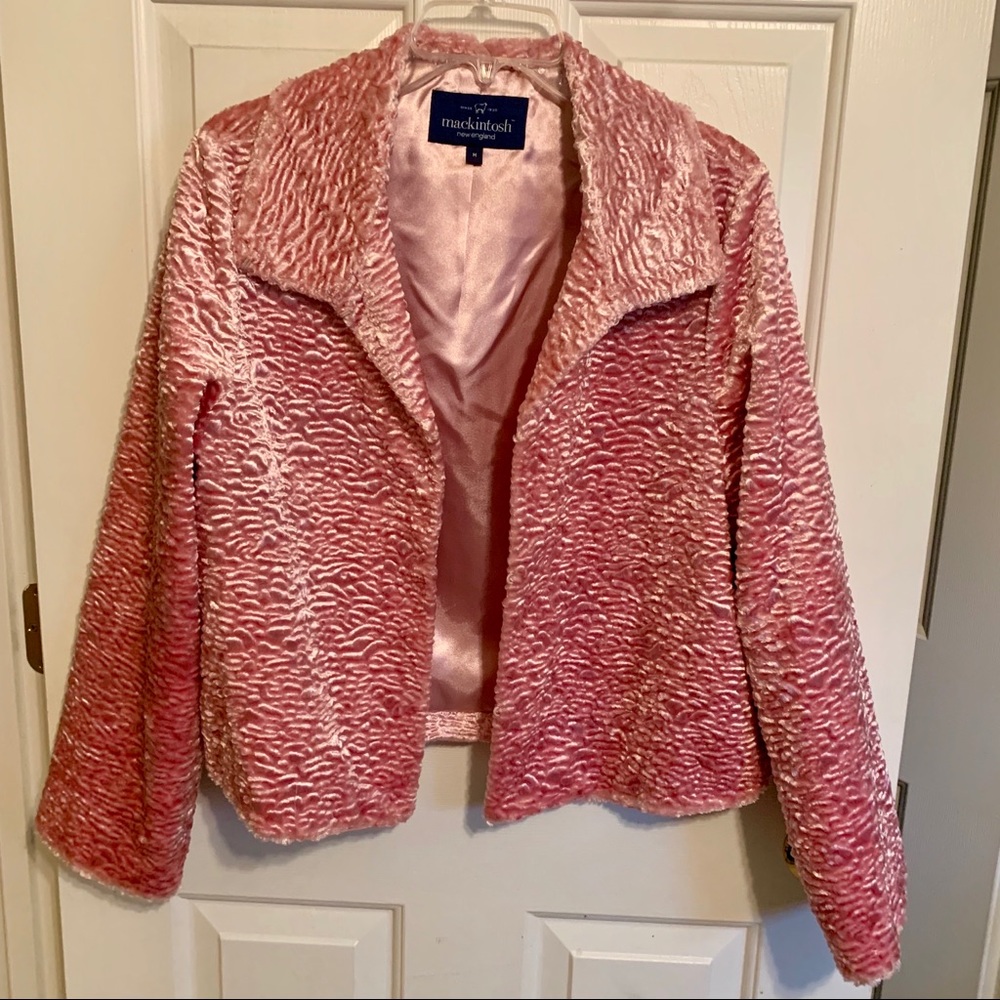 Mackintosh New England Pink Textured Open Front Jacket M Dressy Occasion Blazer